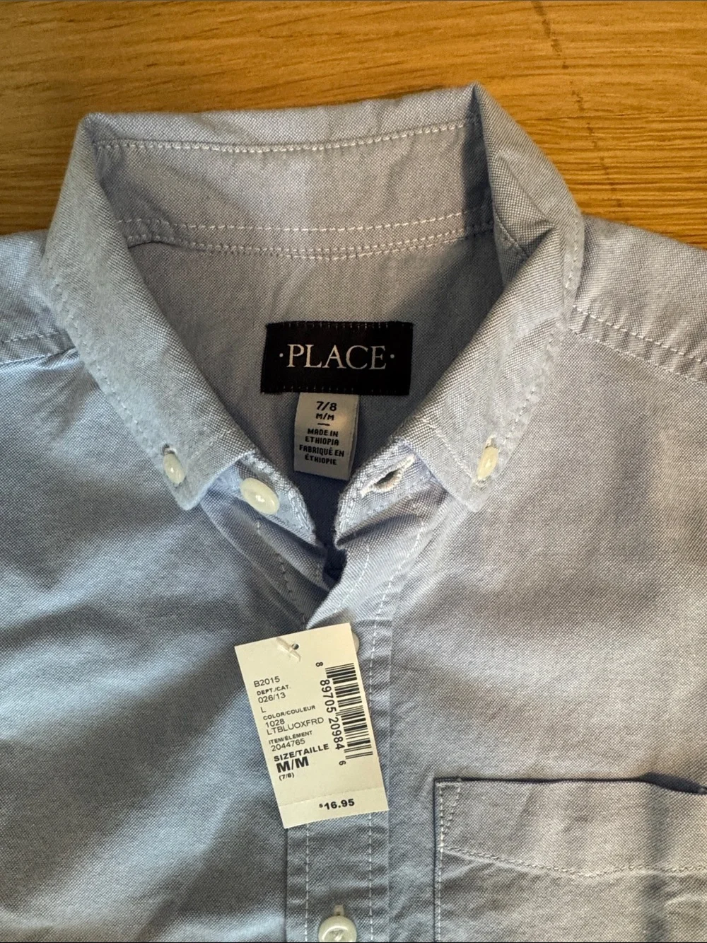 NWT Boy’s Light Blue Short Sleeve Button-Down Shirt